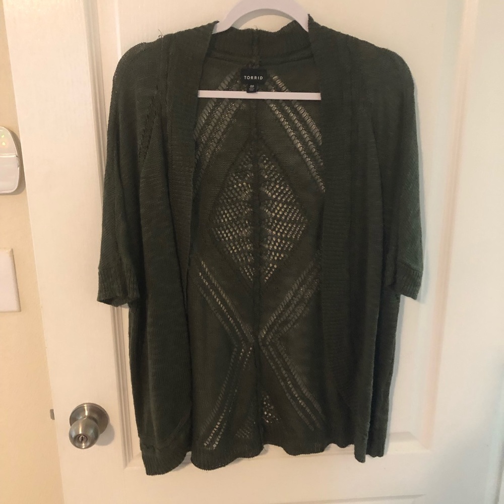 Torrid green sweater cardigan 00